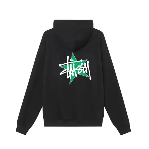 Stussy Star Pigment Dyed Cotton Hoodie Black