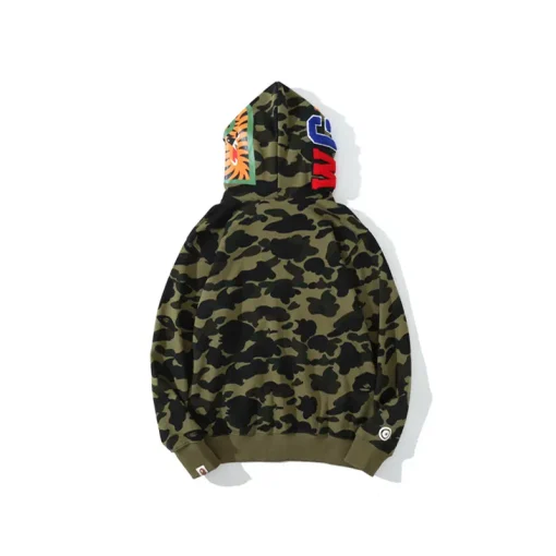 BAPE Classic Shark Head Terry Full Zip Hoodie Green