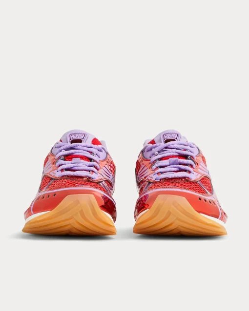 Bottega Veneta Women’s Orbit Low-Top Sneakers – Metallic Red & Wisteria Purple