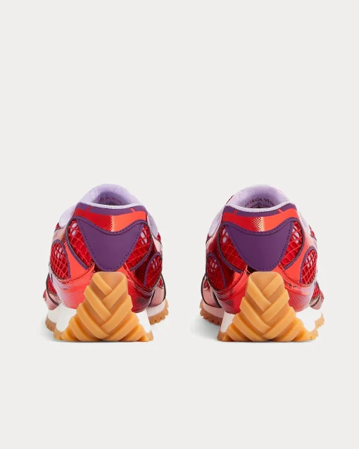 Bottega Veneta Women’s Orbit Low-Top Sneakers – Metallic Red & Wisteria Purple