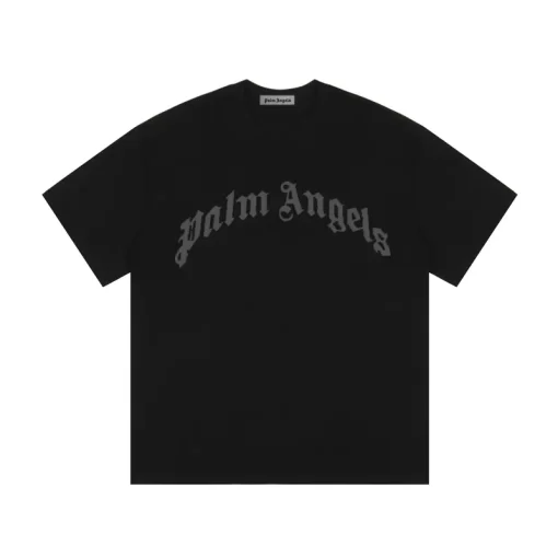 Palm Angels Curved Logo Tee Black/White