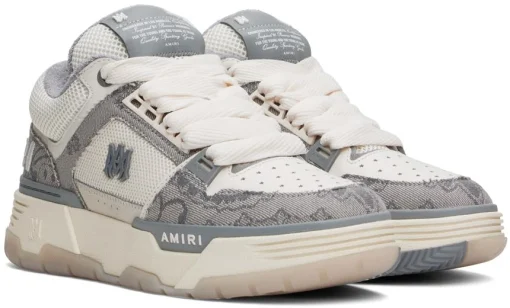 AMIRI Gray & Off-White Bandana Denim MA-1 Sneaker