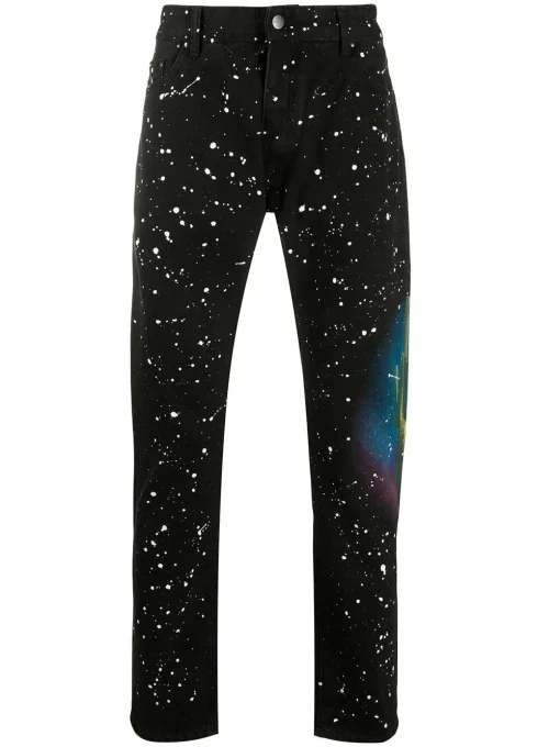 Palm Angels Cactus Print Jeans Black