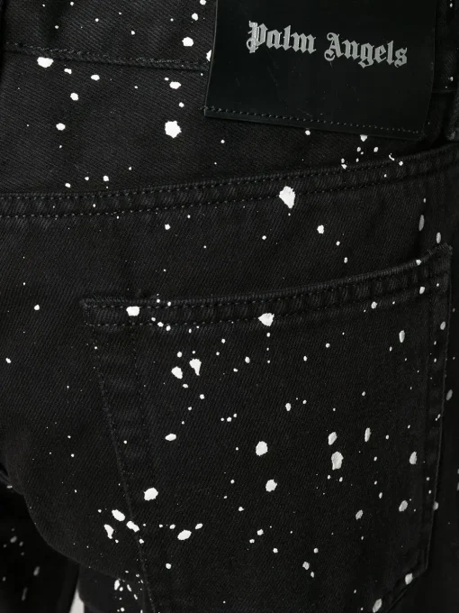 Palm Angels Cactus Print Jeans Black