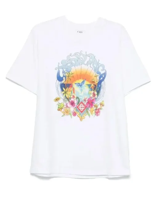 Casablanca White Printed T-Shirt White