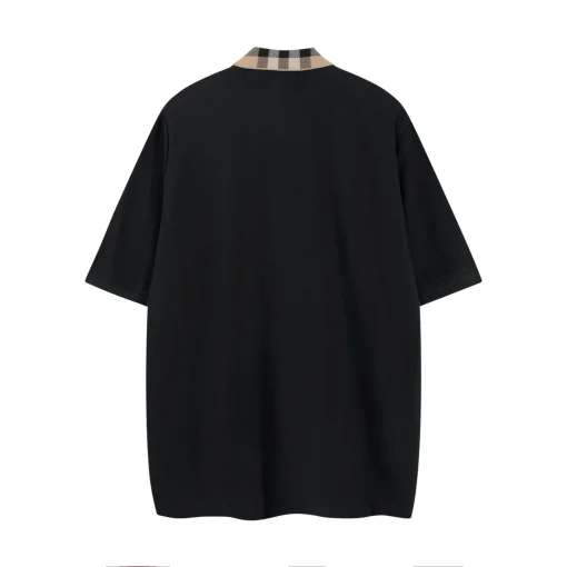 Burberry Cheack Harrington Polo T Shirt Black