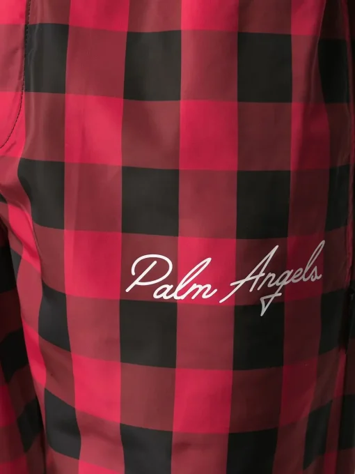Palm Angels Buffalo Check Track Pants Red