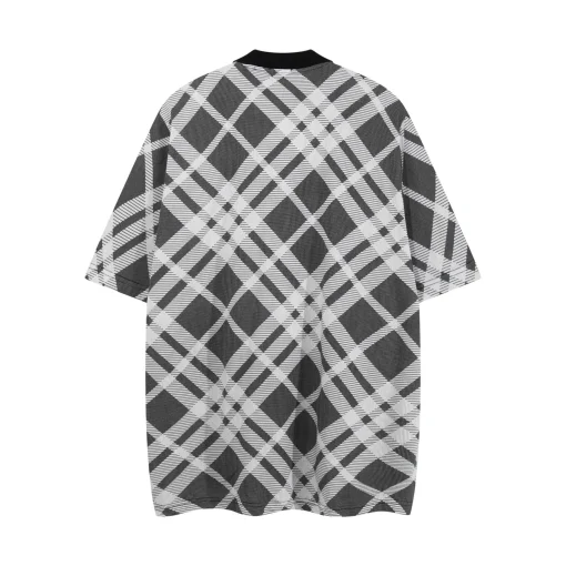 Burberry Cheack Harrington Polo T Shirt Dark Gray