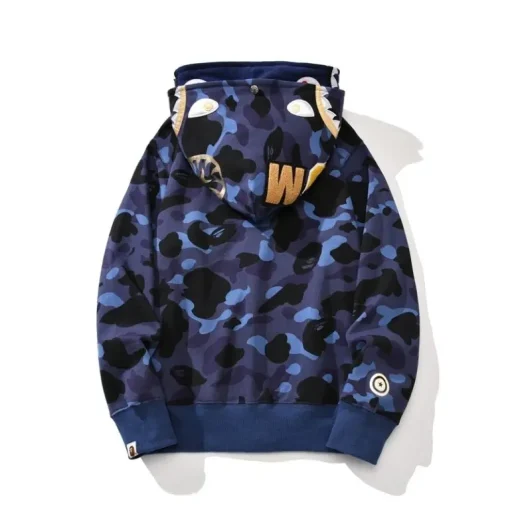 BAPE Shark Hooded Hoodie Blue