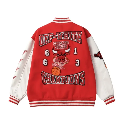 Off-White Chicago Bulls Varsity Jacket Red & White