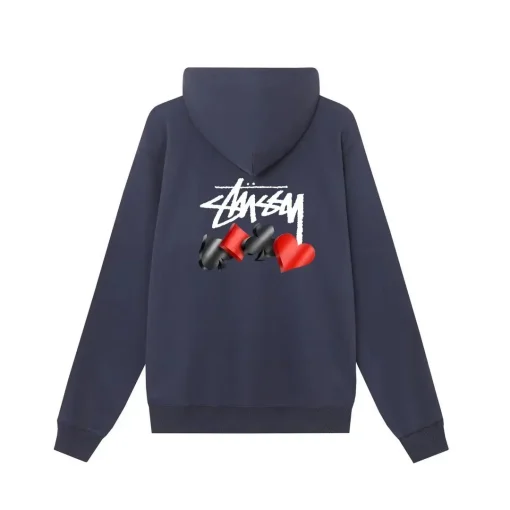 Stussy Basic Cotton Hoodie Navy Blue