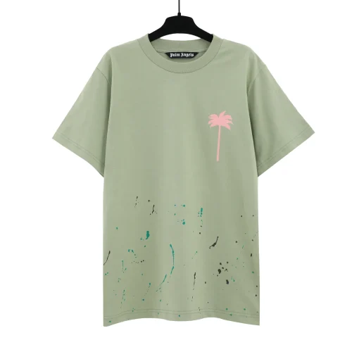 Palm Angels Paint Splatter Logo-Print T-shirt