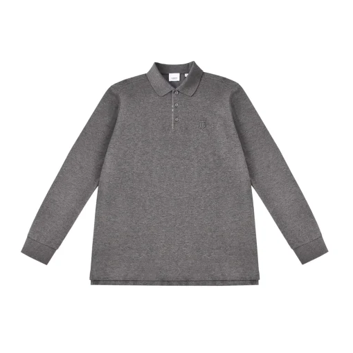 PoloBurberry Long Sleeve Polo T-Shirt Grey