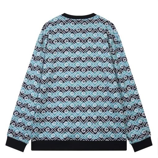 Casablanca Monogram Mohair Blend Crewneck Black Mint Green Sweatshirt