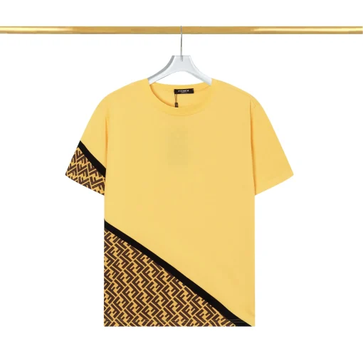 Fendi T-shirt Black White Yellow