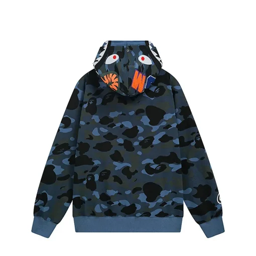 BAPE Camo Shark Full Zip Hoodie Blue
