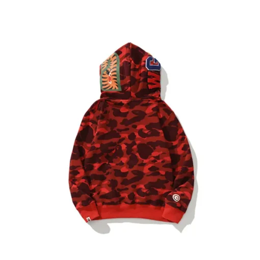 BAPE Shark Hooded Hoodie Red