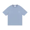 AMI Paris Cropped T-Shirt Sky Blue