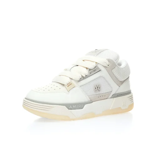 Amiri MA-1 Low-Top Sneakers – White & Silver Luxury Skate-Inspired Shoes