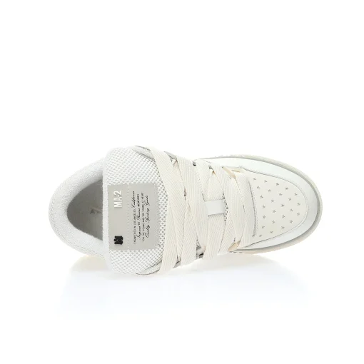 Amiri MA-1 Low-Top Sneakers – White & Silver Luxury Skate-Inspired Shoes