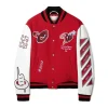 Off-White scorpio lea wool varsity jacket red