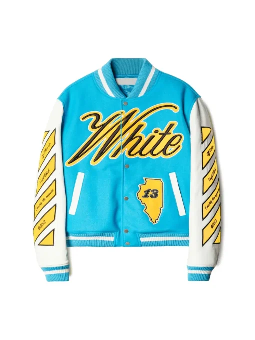Off-white Vars World Leather Jacket Multicolor
