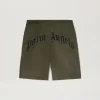 Palm Angels Curved logo Swim shorts MILITARY GREEN