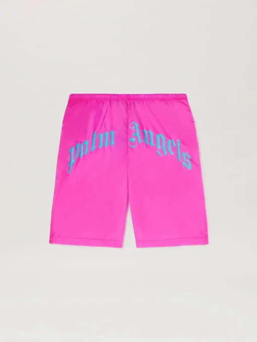 Palm Angels Curved logo Swim shorts FUCHSIA