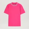 Palm Angels Flame logo T-shirt FUCHSIA – LIGHT BLUE