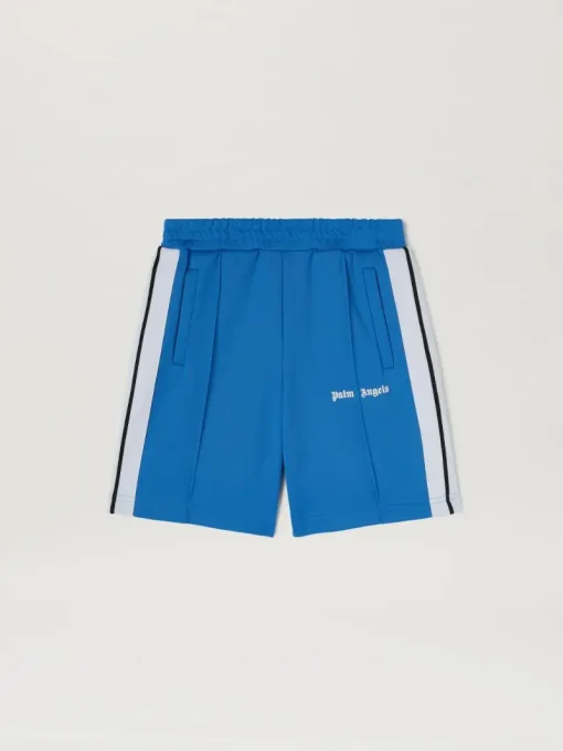 Palm Angels logo-print track shorts LIGHT BLUE WHITE