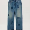 Palm Angels Logo Patch denim pants LIGHT BLUE