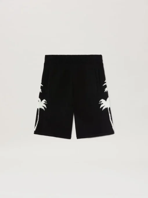 Palm Angels Palm Inlay knit shorts BLACK