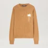 Palm Angels Palm Inlay knit sweater BEIGE