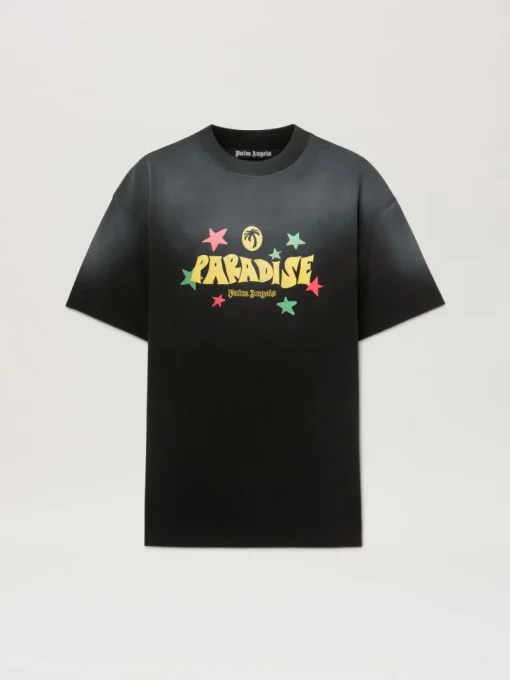 Palm Angels Paradise Print T-Shirt 1018 BLACK