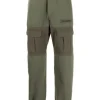 Palm Angels Cotton Cargo Trousers Green