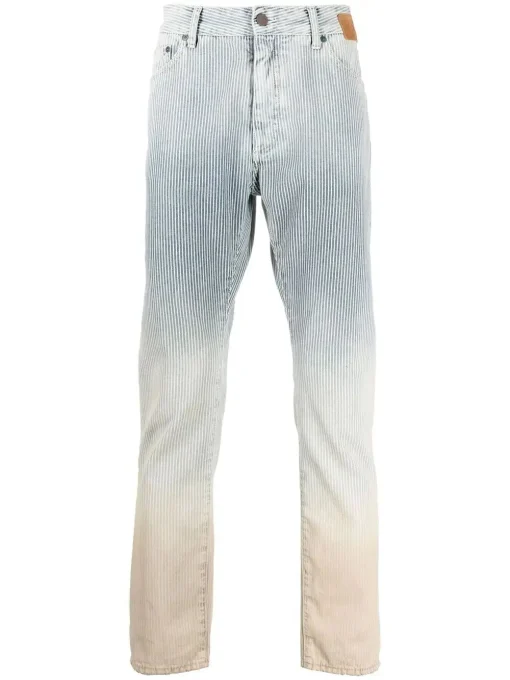 Palm Angels Gessati Emporio Armani Faded straight-Leg Jeans Multicolor