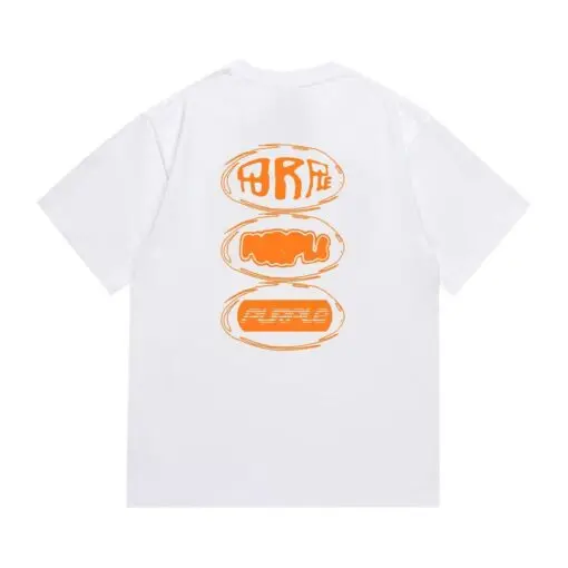 BAPE Purple Brand T Shirt White With Orange Stack - Imagen 2