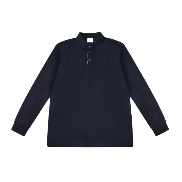 Burberry Long Polo T-Shirt Navy Blue