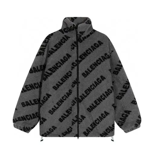 Lamb wool zipper jacket
