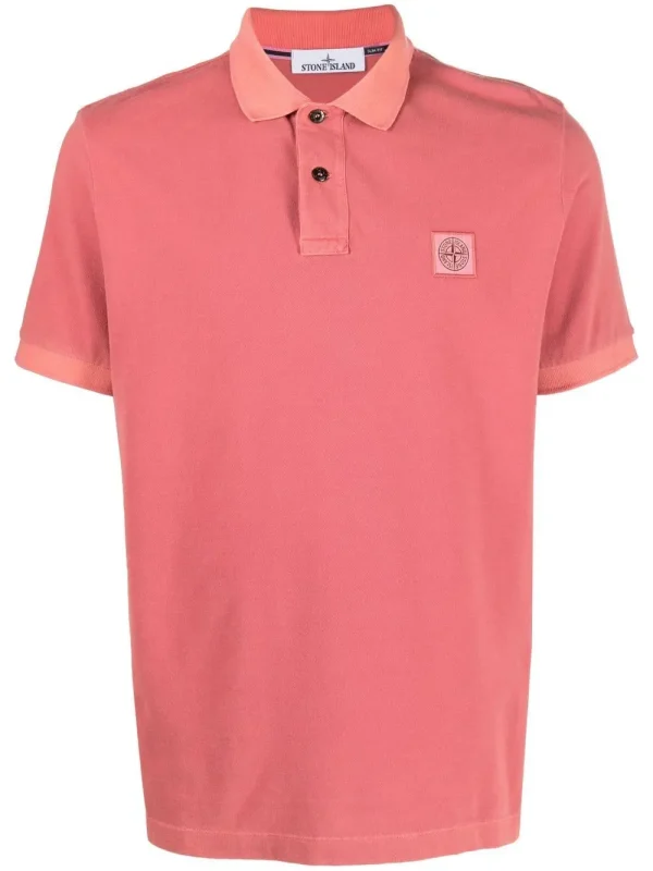 Stone Island polo type player with logo patches