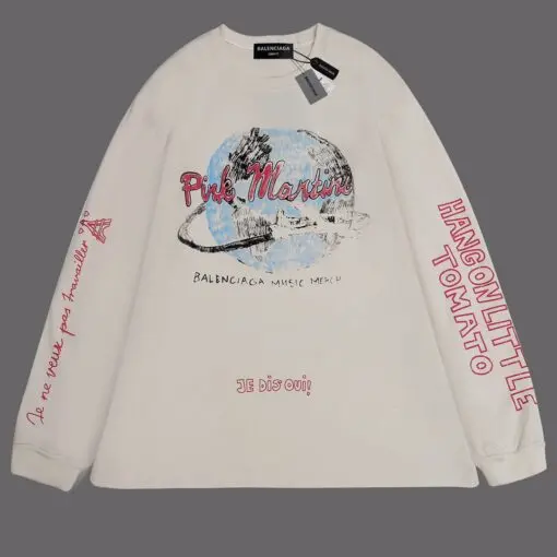 Balenciaga Pink Mantini Sweater Cream