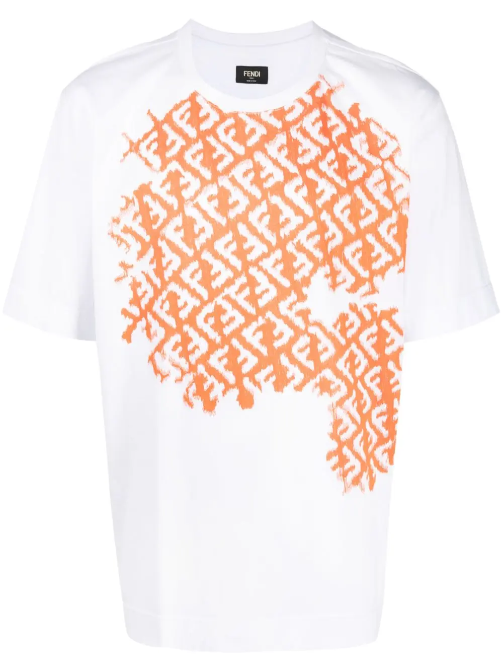 FENDI monogram-print crew-neck oversized T-shirt white/burnt orange