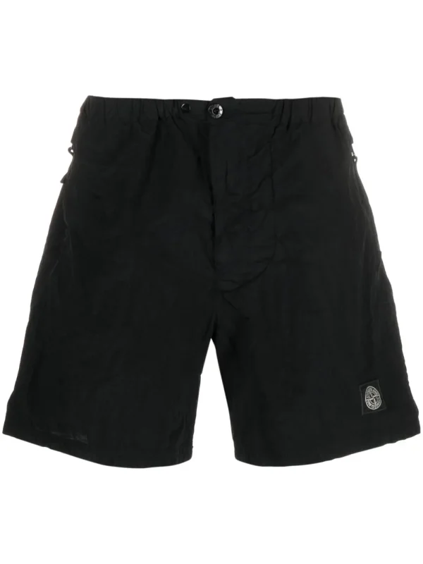 Stone Island Swim shorts with wrinkled look black