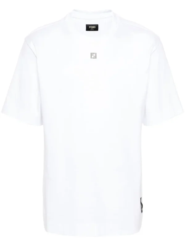 FENDI FF-plaque cotton T-shirt white