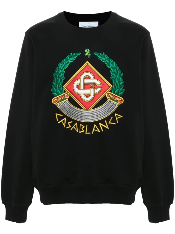Casablanca Casa Crest-Embroidered Sweatshirt Black
