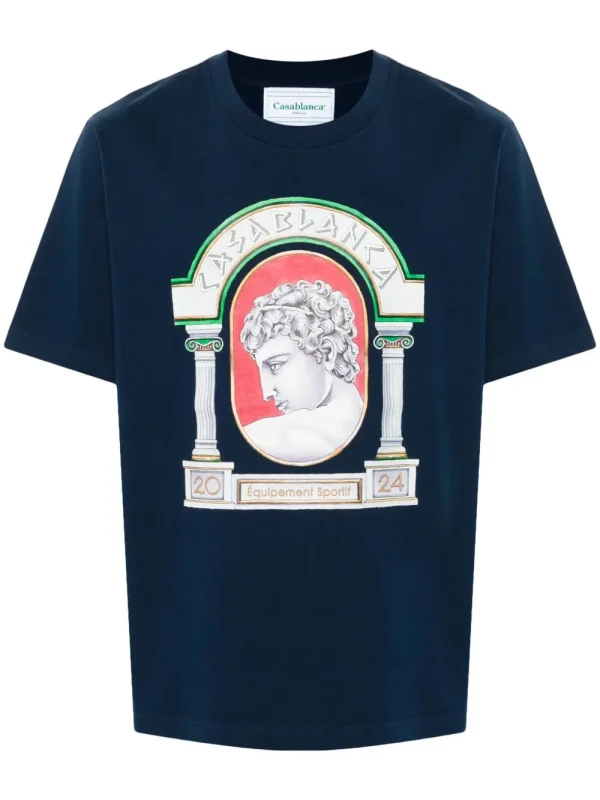CASABLANCA logo-print T-shirt Racing green