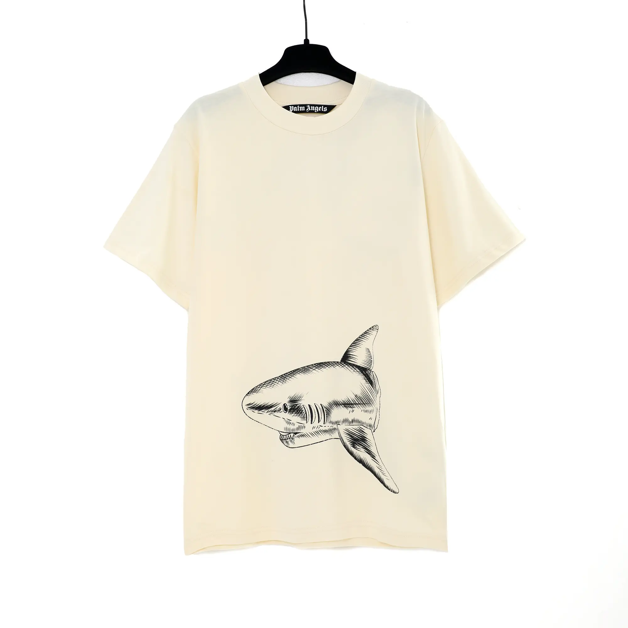 Palm Angels Shark T-shirt  Black/Light sand - Imagen 2