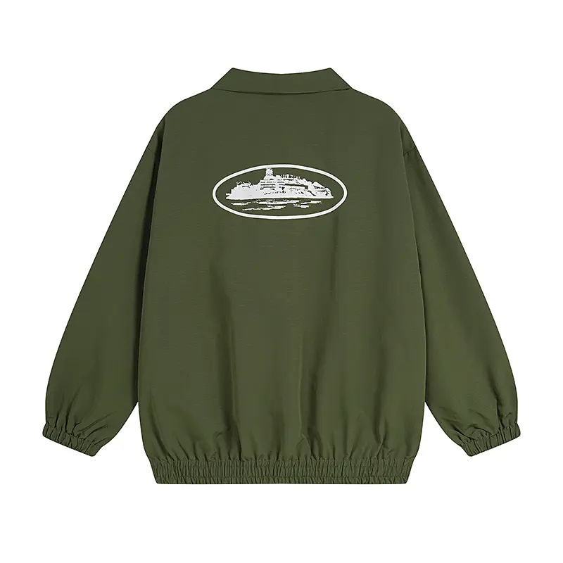 Corteiz Guerillaz Drilltop Tonal Jacket Olive - Imagen 2