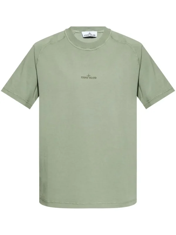 Stone Island Compass-motif T-shirt sage green