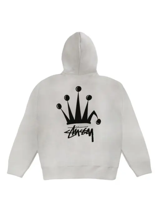 Stussy Crown-Print Hoodie Grey - Imagen 2